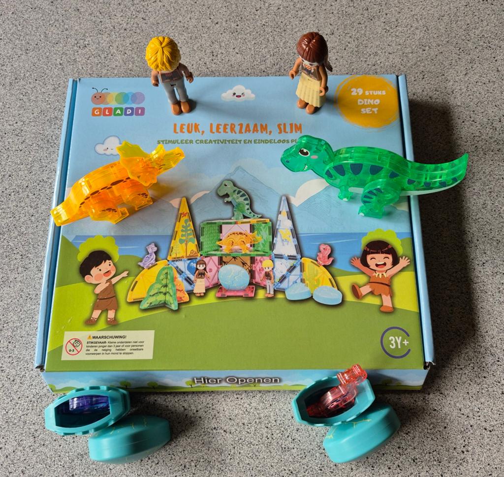 29-delige magnetische DINO set - Magnetische bouwstenen zgan, Ophalen of Verzenden, Zo goed als nieuw, Overige merken
