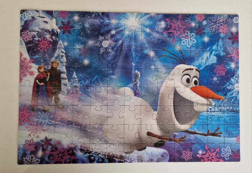 Leuke frozen puzzel met anna, elsa en olaf!, Ophalen, 10 tot 50 stukjes, Gebruikt, 6 jaar of ouder