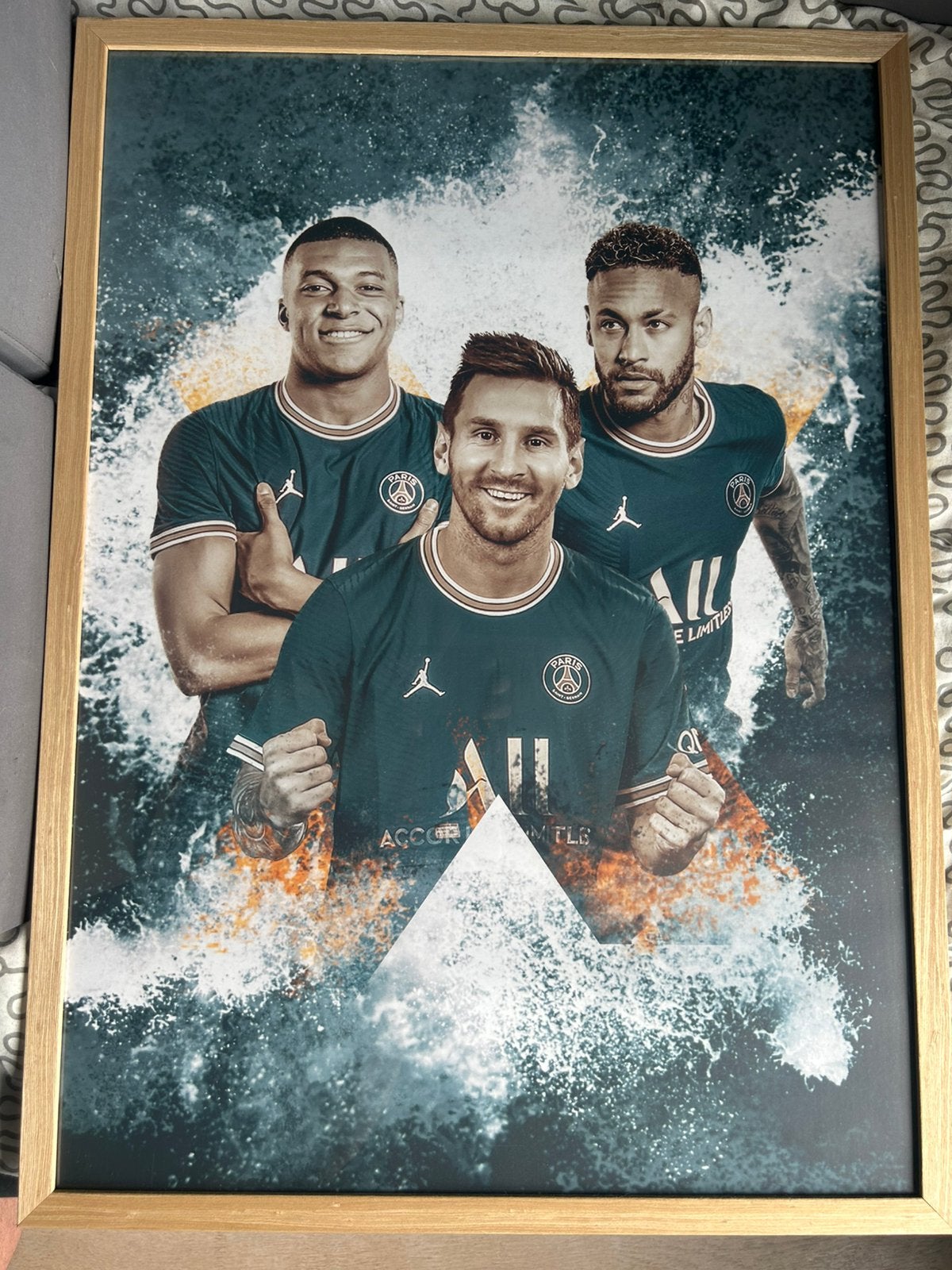 Poster mbape, messi, neymar, Ophalen, Zo goed als nieuw, A1 t/m A3, Film en Tv