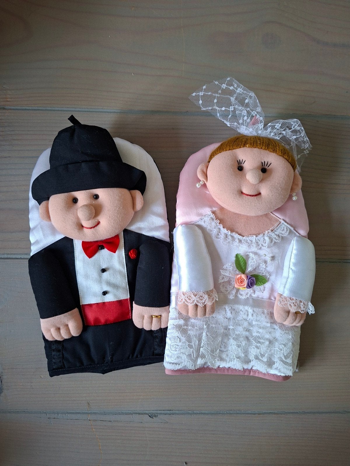Bruidspaar Ovenwanten - Vintage, Overige typen, Nieuw, Ophalen of Verzenden, Meerkleurig