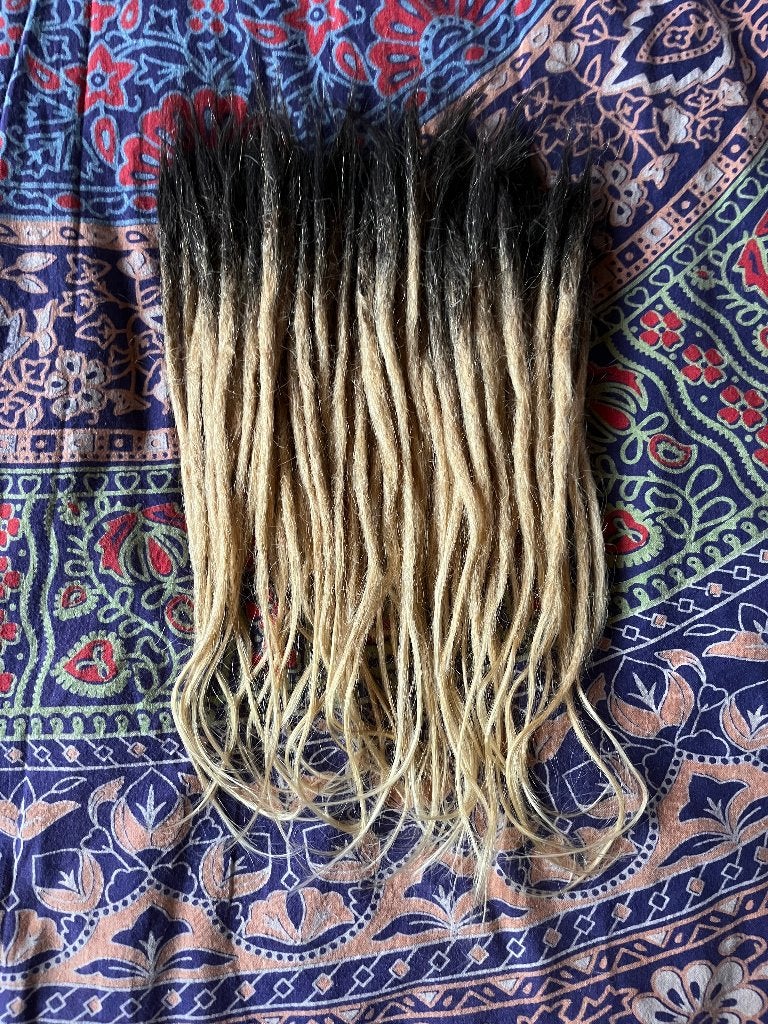 60 nieuwe ombre blonde human hair dread extensions nu 360€, Ophalen of Verzenden, Nieuw, Pruik of Haarverlenging