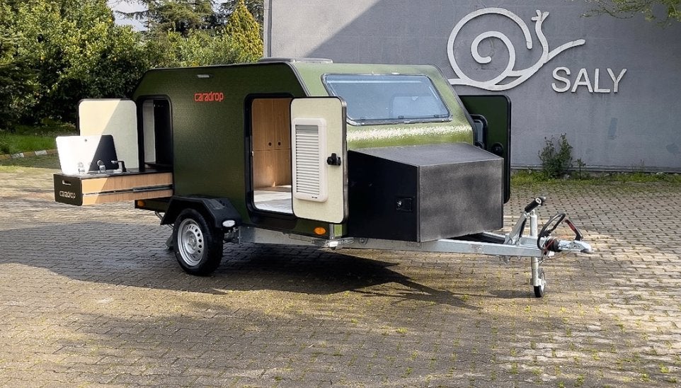 Nieuw Caradrop caravan lichtgewicht (480 kg) Uitbreidbaar, Overige merken, Vast bed, Disselslot, Bedrijf