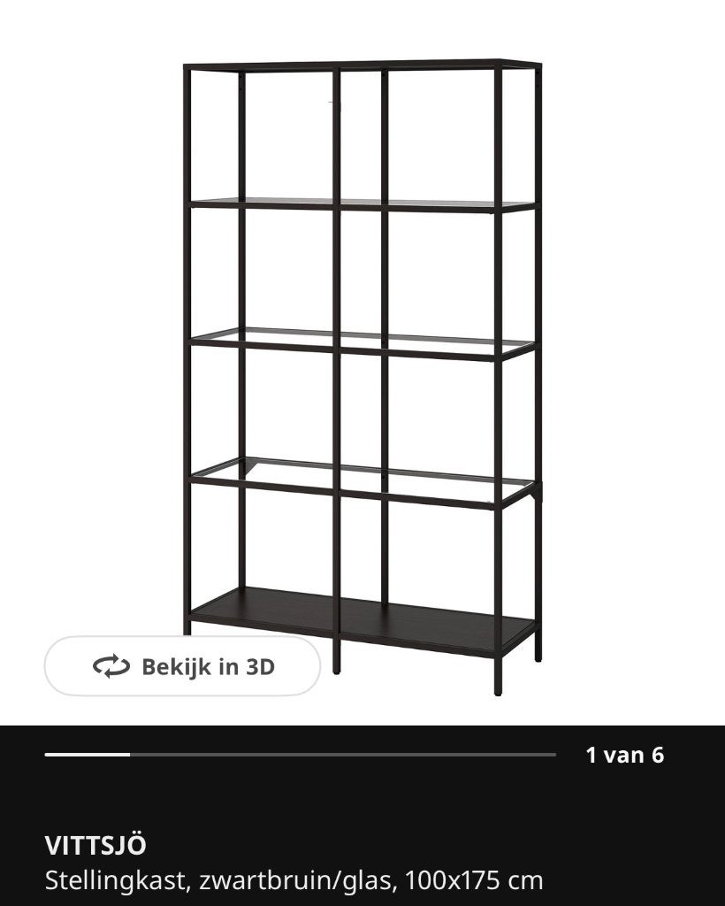 Ikea stellingkast Vittsjo zwart, Ophalen, Gebruikt