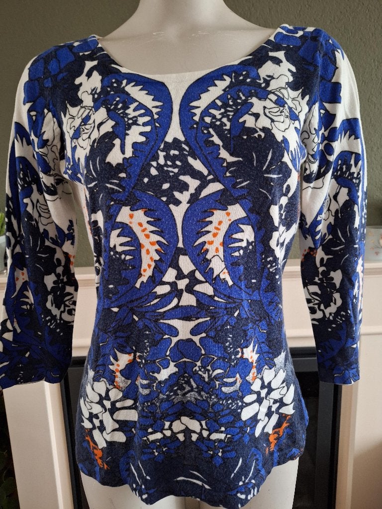 Claudia strater blauw witte trui M 38, Maat 38/40 (M), Blauw, Ophalen of Verzenden, Claudia Sträter