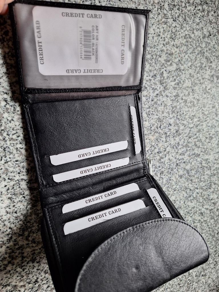 Nieuwe zwarte portemonnee met veel vakjes, Sieraden, Tassen en Uiterlijk, Portemonnees, Zwart, Nieuw, Leer, Ophalen