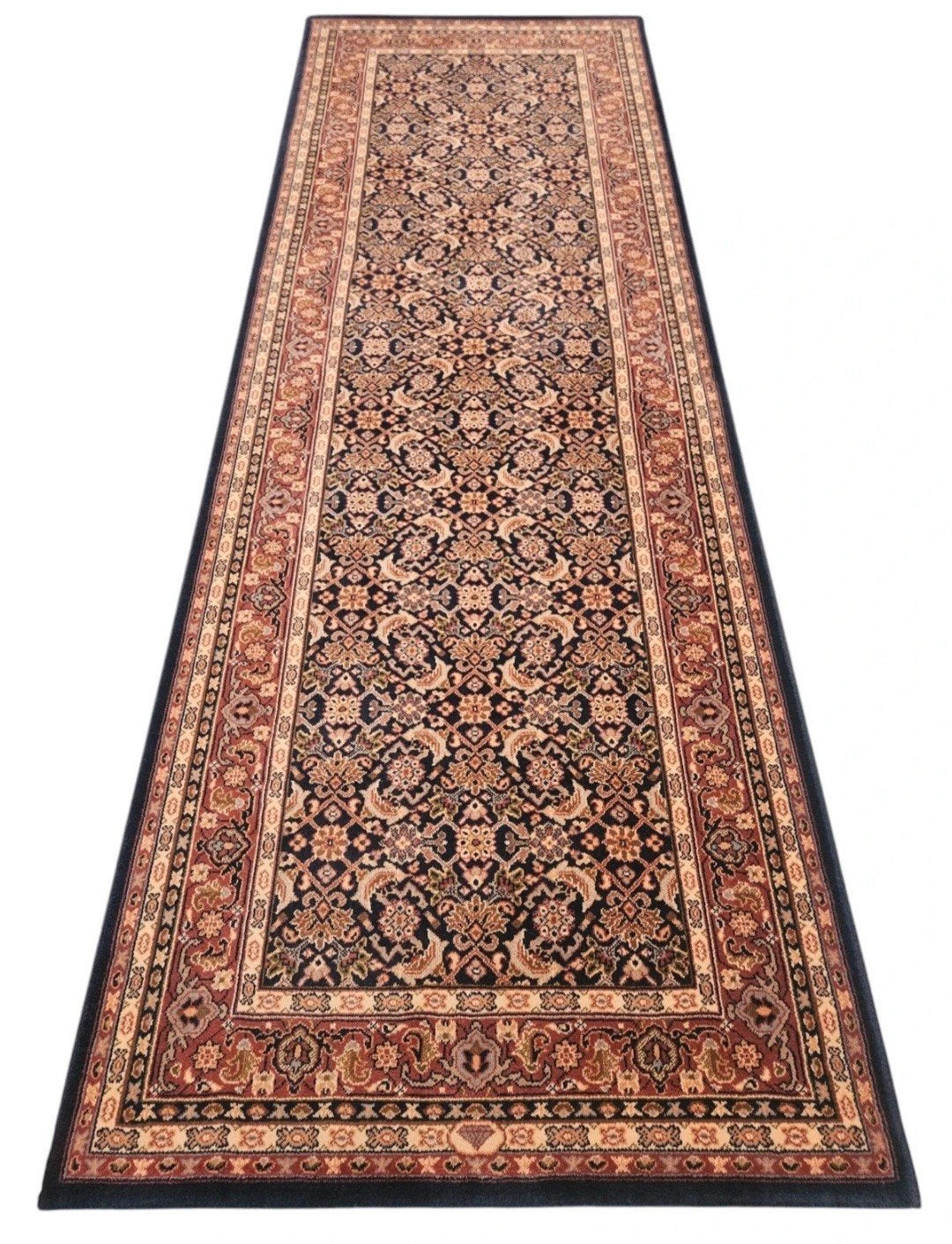Vintage Perzisch wol tapijt loper Bechir dark blue 85x246cm