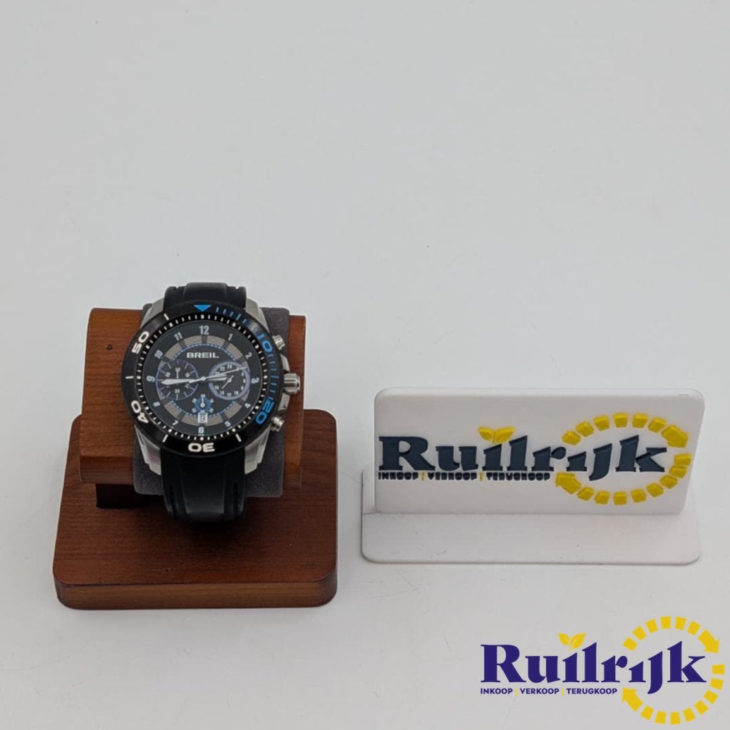 Breil Edge Black/Rubber 47 mm TW1218 horloge, Breil, Zo goed als nieuw, https://www.breil.com/en/contact-us, Via Felice Cavallotti, 16, 20122 Milano MI, Italië