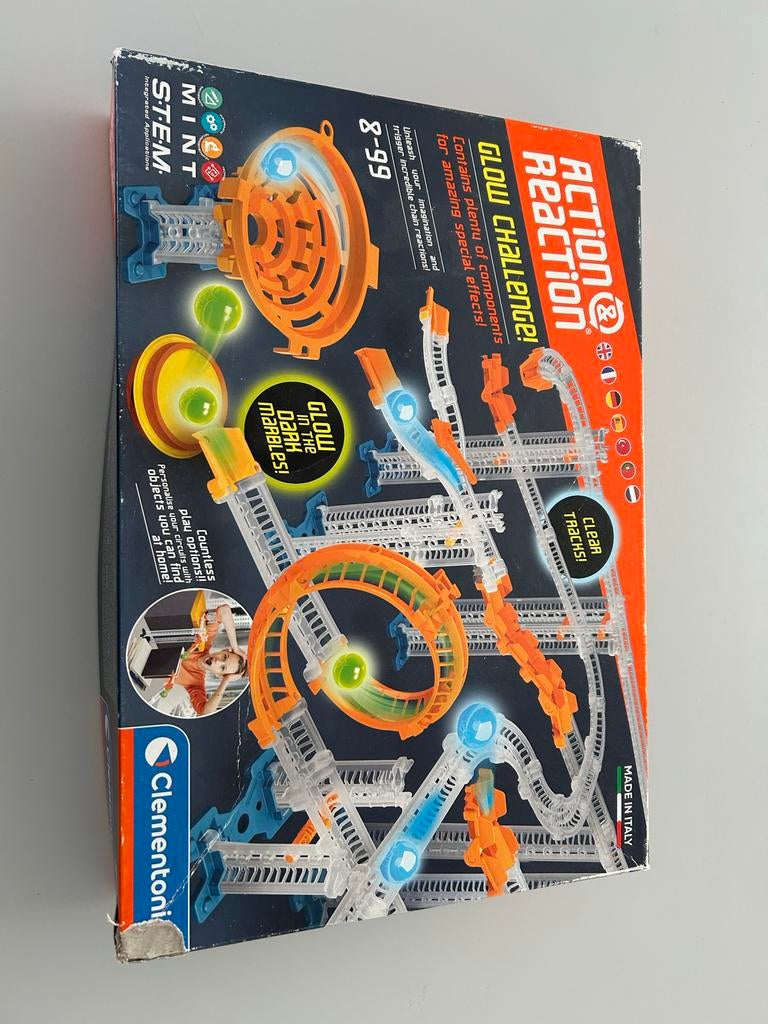 Clementoni Action & Reaction Glow Challenge knikkerbaan, Ophalen, Gebruikt, Overige merken