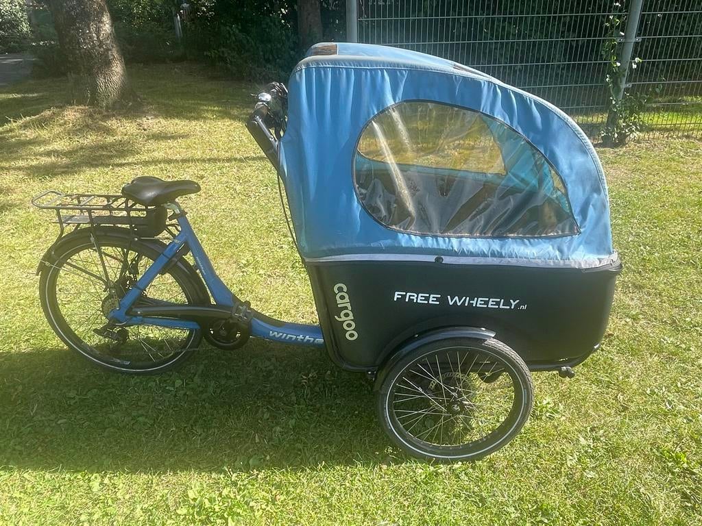 Winther Cargoo elektrische bakfiets 562Wh – Sterke ABS bak, Fietsen en Brommers, Gebruikt, Huif, 2 kinderen, Ophalen