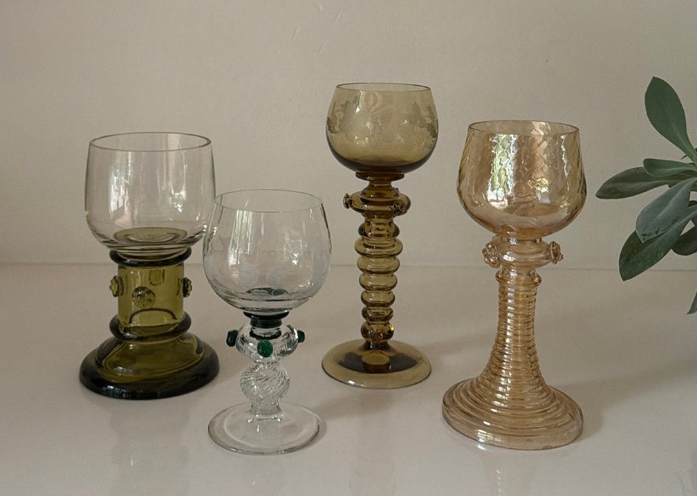 Set van 4 Roemer glazen, Antiek en Kunst, Antiek | Glas en Kristal, Ophalen of Verzenden