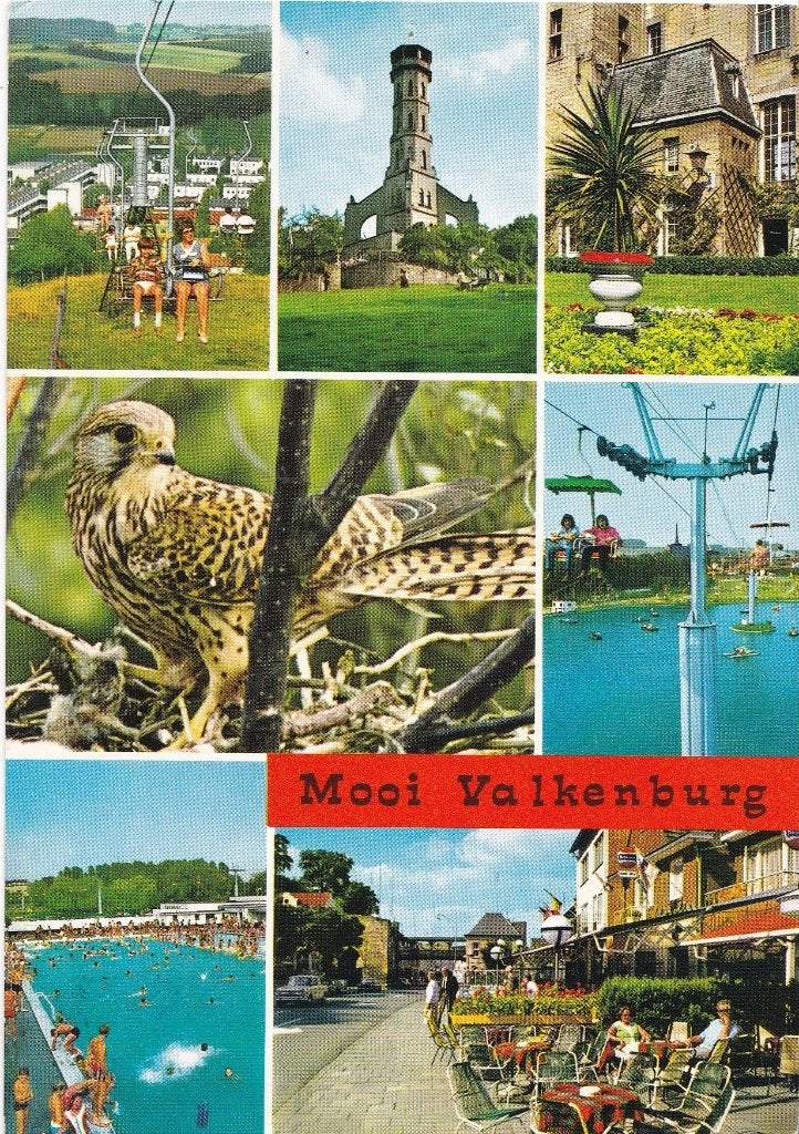 Valkenburg – collage - kleur – gelopen - 1979, Verzenden, 1960 tot 1980, Gelopen, Limburg