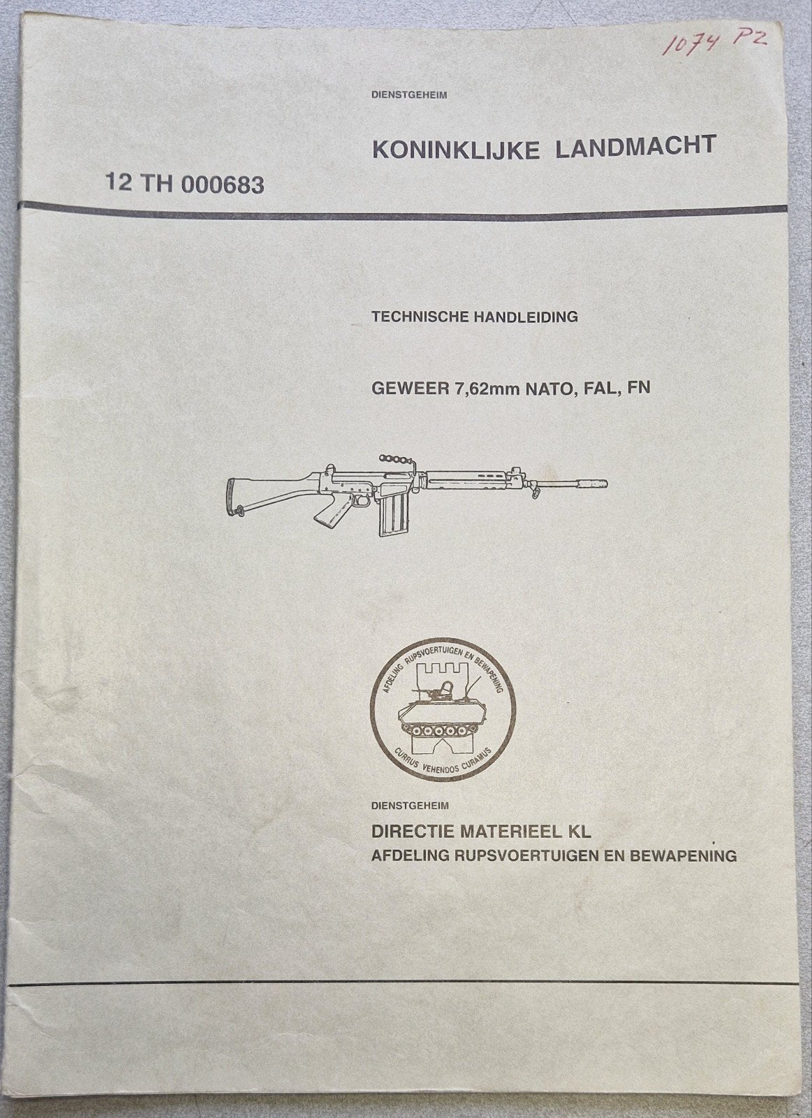 KL 1/2 Echelon Technische Handleiding tbv NL FAL, Ophalen of Verzenden, Landmacht, Nederland, Boek of Tijdschrift