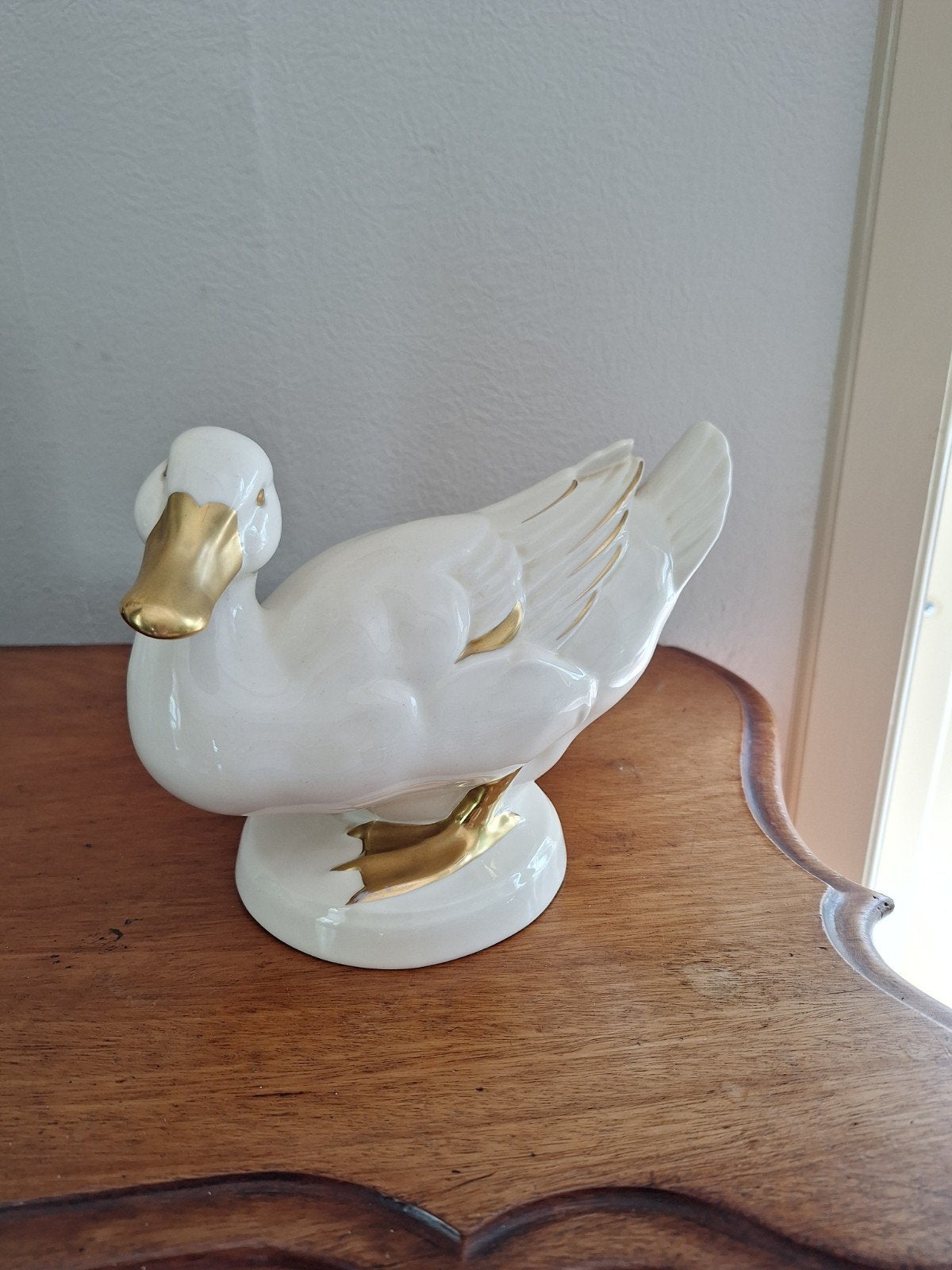 Porselein eend met goud accenten, Goebel., Ophalen of Verzenden