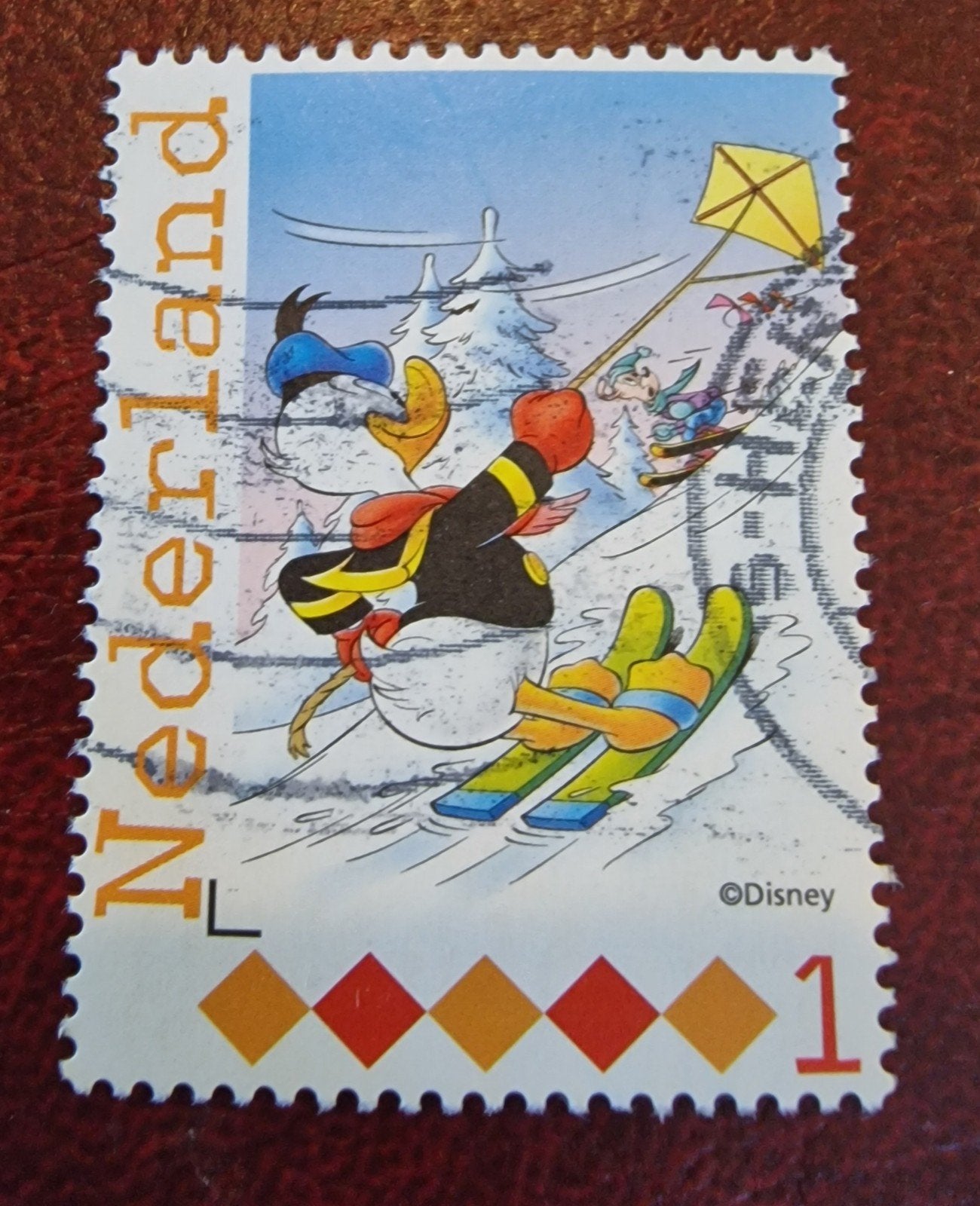 kv919 persoonlijke Donald Duck op ski's - Disney Nederland, Postzegels en Munten, Postzegels | Nederland, Ophalen of Verzenden
