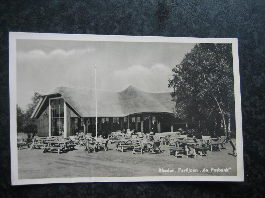 RHEDEN  Paviljoen de Posbank korte text achterzijde, Ophalen of Verzenden, 1940 tot 1960, Gelderland