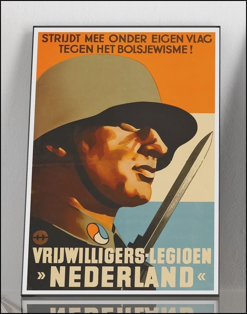 Vrijwilligerslegioen Nederland Propaganda Poster n.s.b wa, Verzenden, Nederland, Foto of Poster
