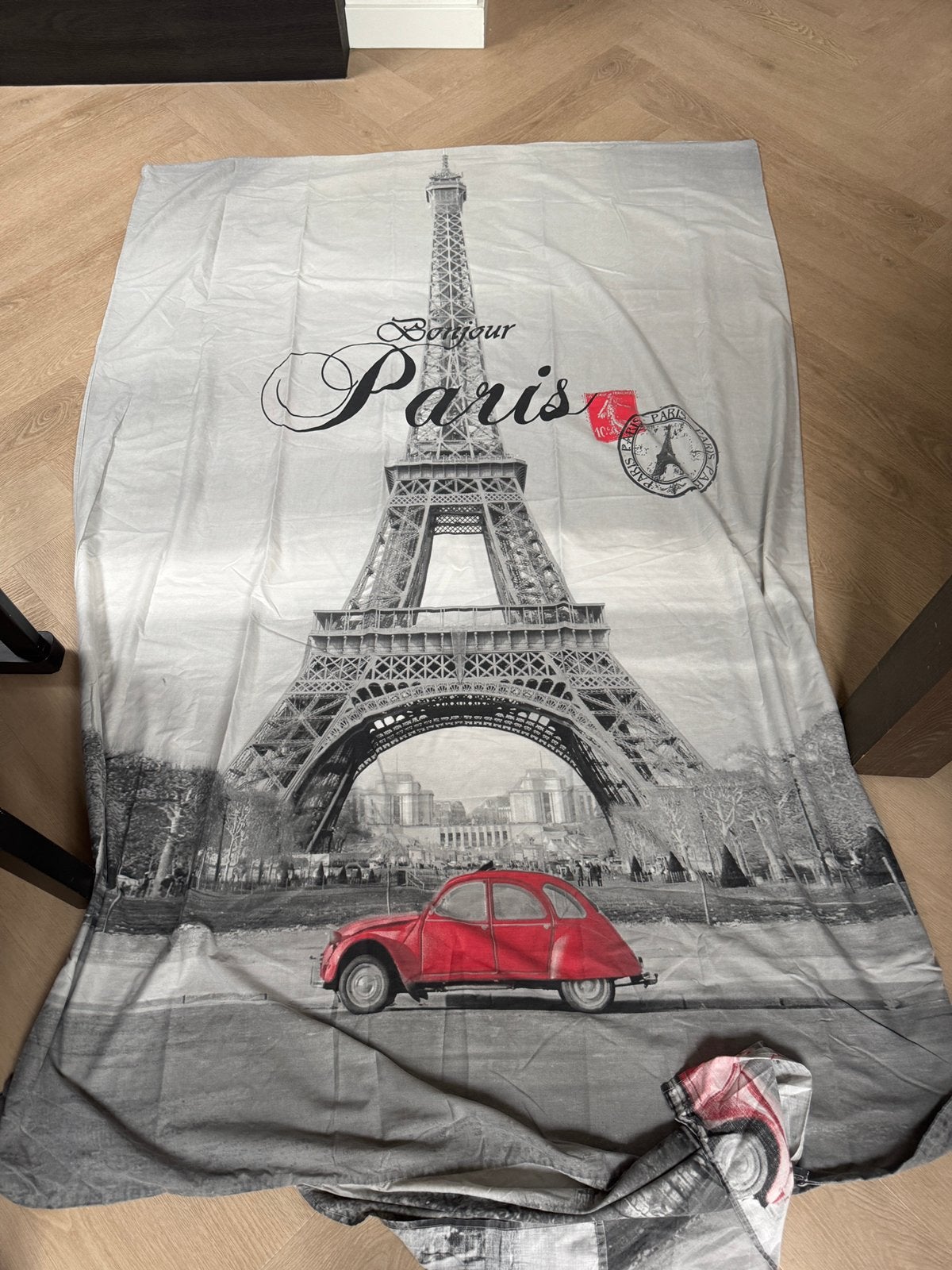 Eenpersoons dekbedovertrek parijs afbeelding Paris, Ophalen of Verzenden, Zo goed als nieuw, Jongetje of Meisje, Dekbedovertrek