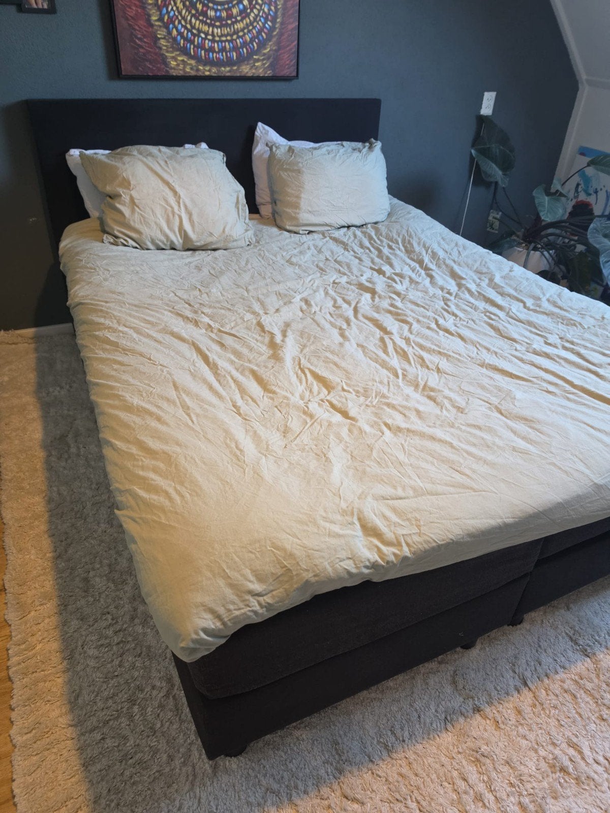 Tweepersoons boxspring met matras en topper