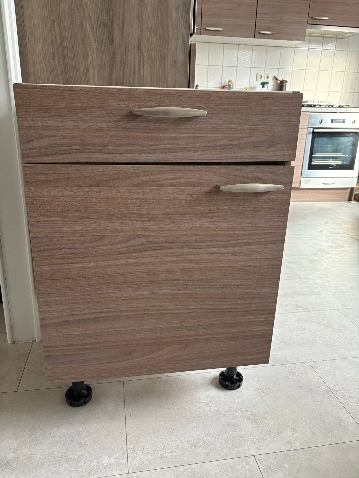 Bruine ladekast keukenkast bruynzeel, Huis en Inrichting, Gebruikt, Bruin, Minder dan 100 cm, 50 tot 75 cm