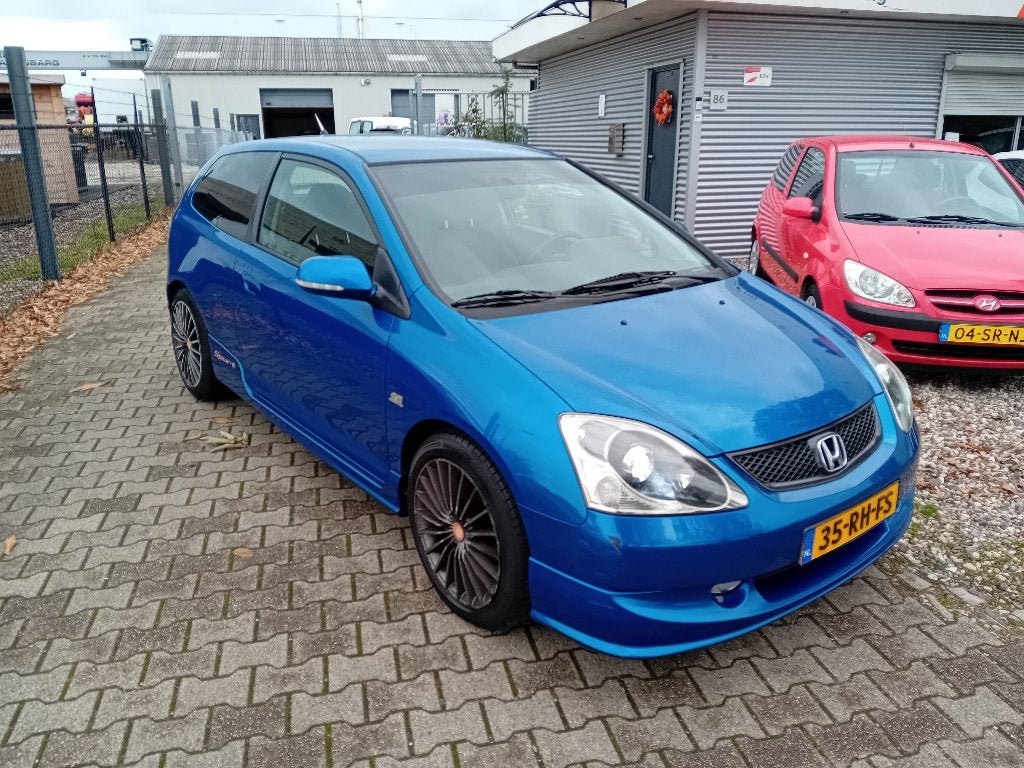 Honda Civic 1.4 I 3DR 2005 Blauw APK 16-03-2027!! TREKHAAK!!, Auto's, Stof, Zwart, 4 cilinders, 1396 cc
