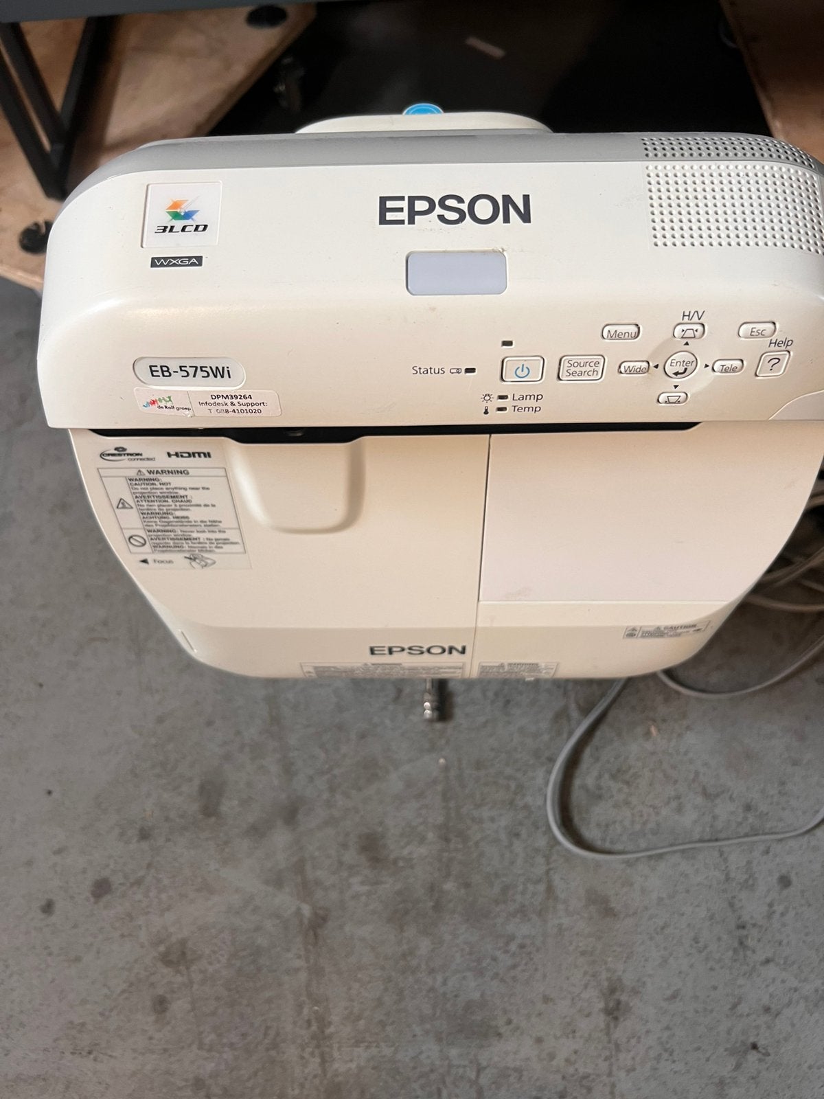 Titel: Epson EB-575Wi Ultra-Short-Throw Projector / Beamer, D, Epson, Ophalen of Verzenden, Zo goed als nieuw