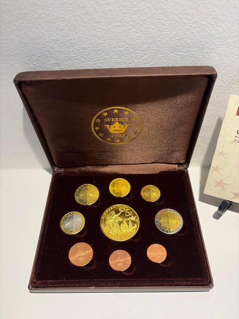 Sverige 2003 Eurocollectie met Zweedse Motieven, Postzegels en Munten, Munten | Europa | Euromunten, Verzenden, Overige landen