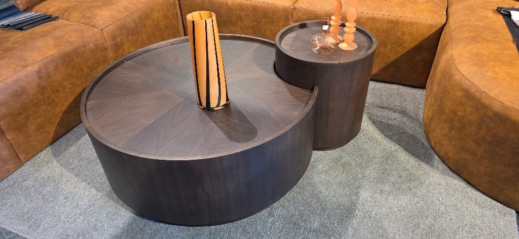 Salontafel set Walnoot Bruin | Set van 2 | Showmodel korting, Ophalen, Bornsestraat 31, Rond, 50 tot 100 cm