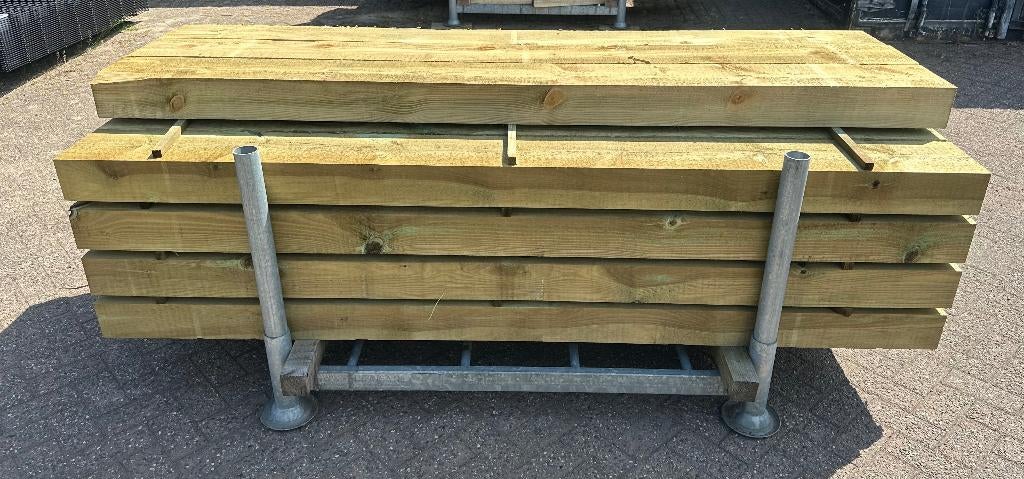Biels geïmpregneerd grenen hout, Tuin en Terras, Palen, Balken en Planken, Ophalen, Nieuw, 180 tot 250 cm, Balken