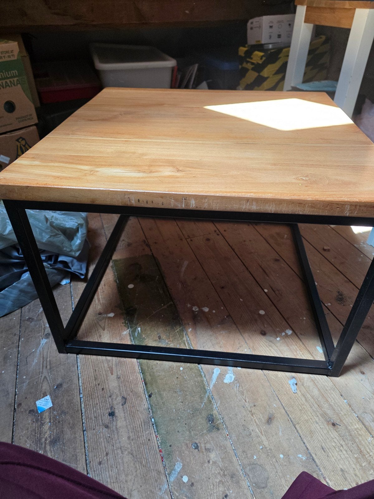 Salontafel mango hout 60 x 60 cm, Gebruikt, 50 tot 100 cm, Vierkant, 50 tot 100 cm