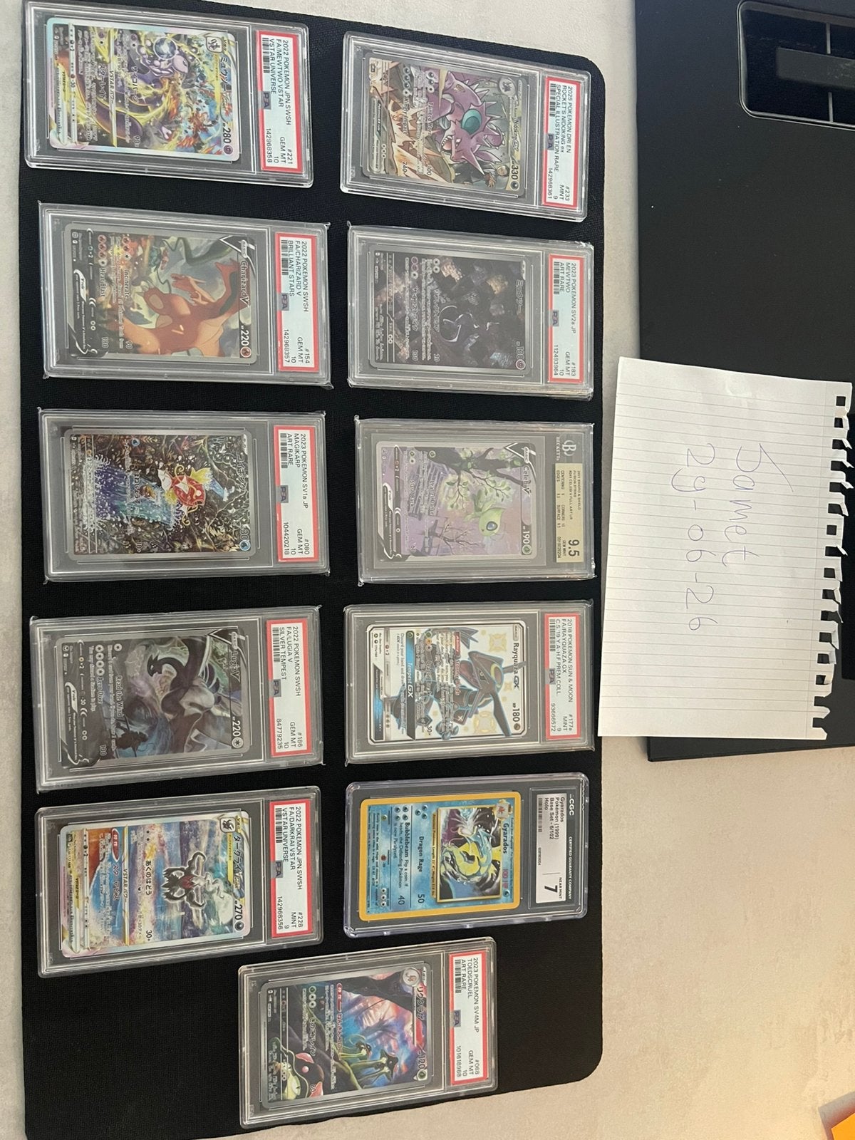Pokemon lugia v 186 psa 10 en meer, Ophalen of Verzenden, Zo goed als nieuw, Meerdere kaarten