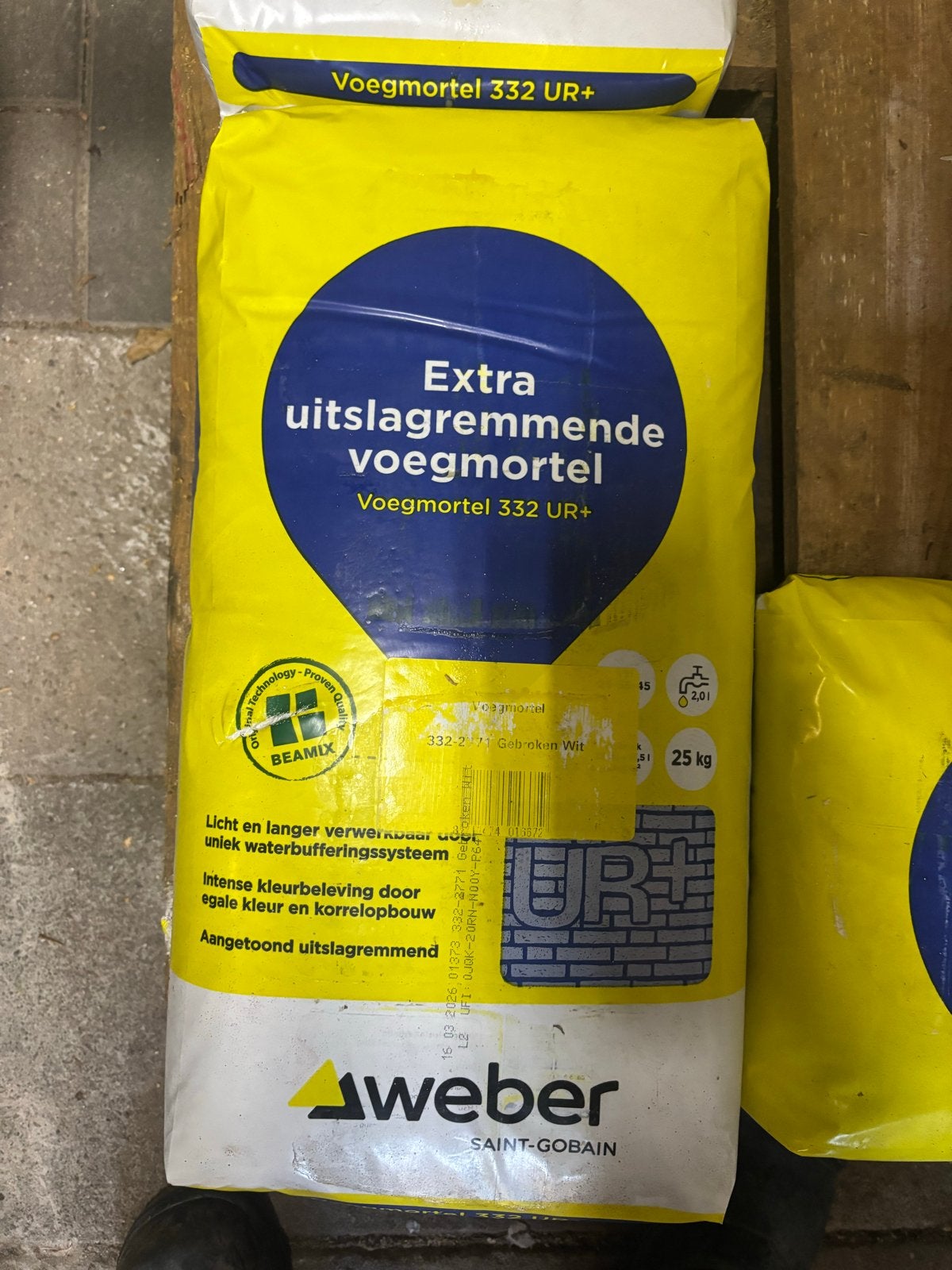 Weber Voegmortel 332 gebroken Wit (2771) 25kg, Ophalen, Nieuw