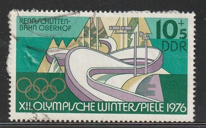 DDR 1975 2100 Olympiade Bobsleeën, Gest, Ophalen of Verzenden, DDR, Gestempeld