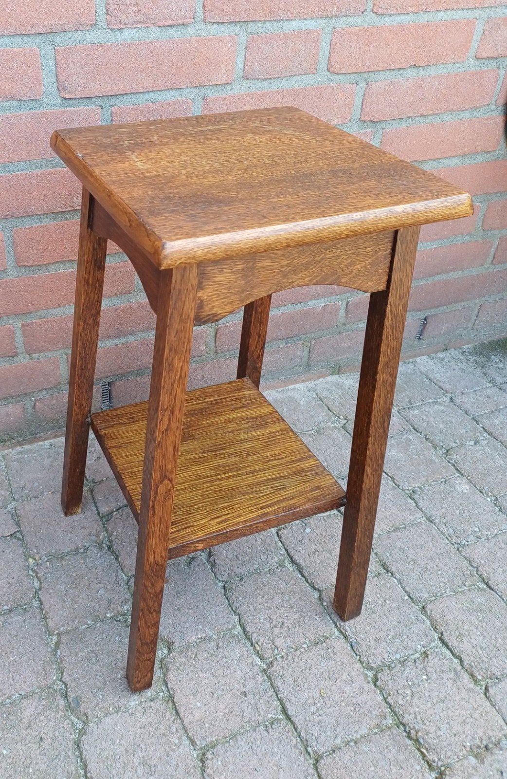 Massief houten plantentafeltje, 50 hoogx26, Minder dan 55 cm, Vierkant, Hout, Ophalen