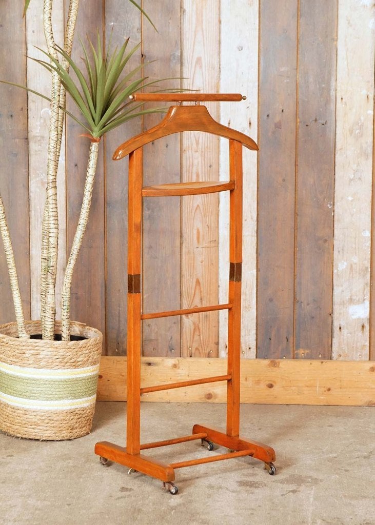 Vintage houten kinderdressboy wielen  kledingstandaard kind, Huis en Inrichting, Gebruikt, --, Ophalen of Verzenden, --
