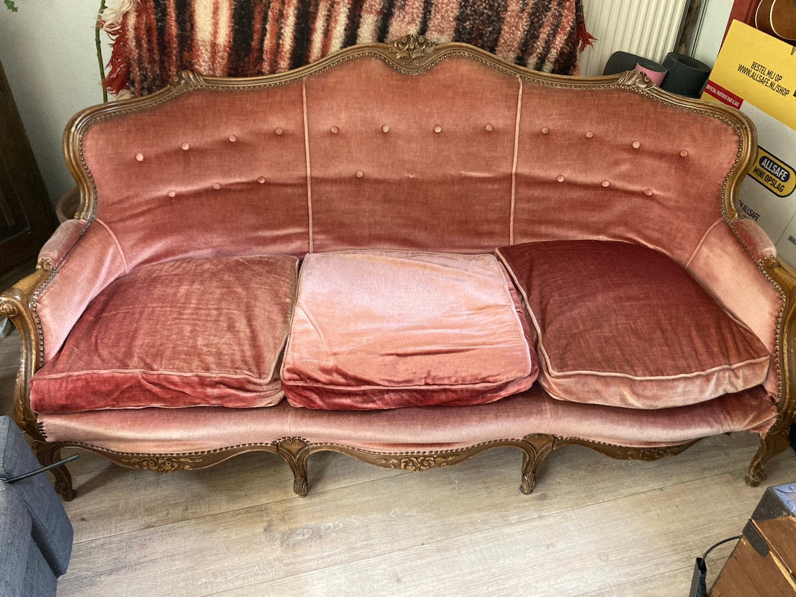 Vintage bank gratis afhalen, Ophalen, Gebruikt, 150 tot 200 cm, Vintage