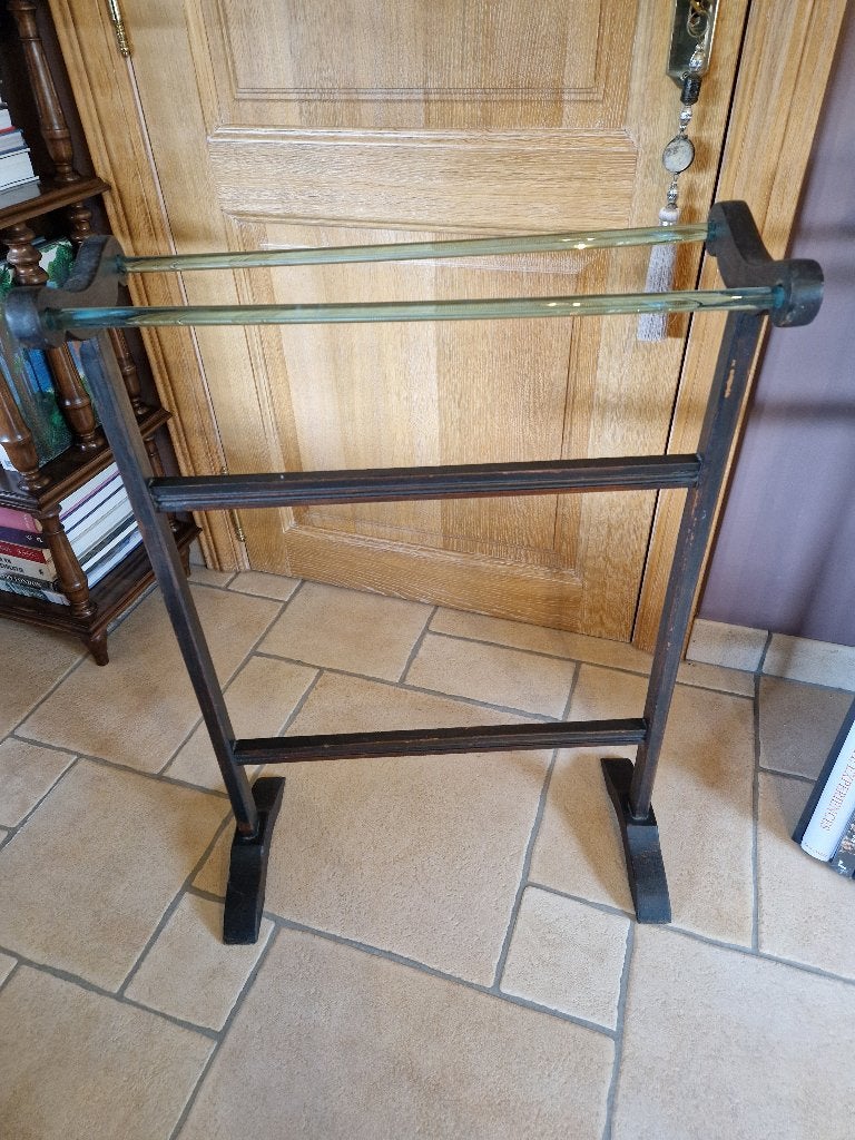 Art Deco Handdoekenrek met glazen stangen, Ophalen of Verzenden