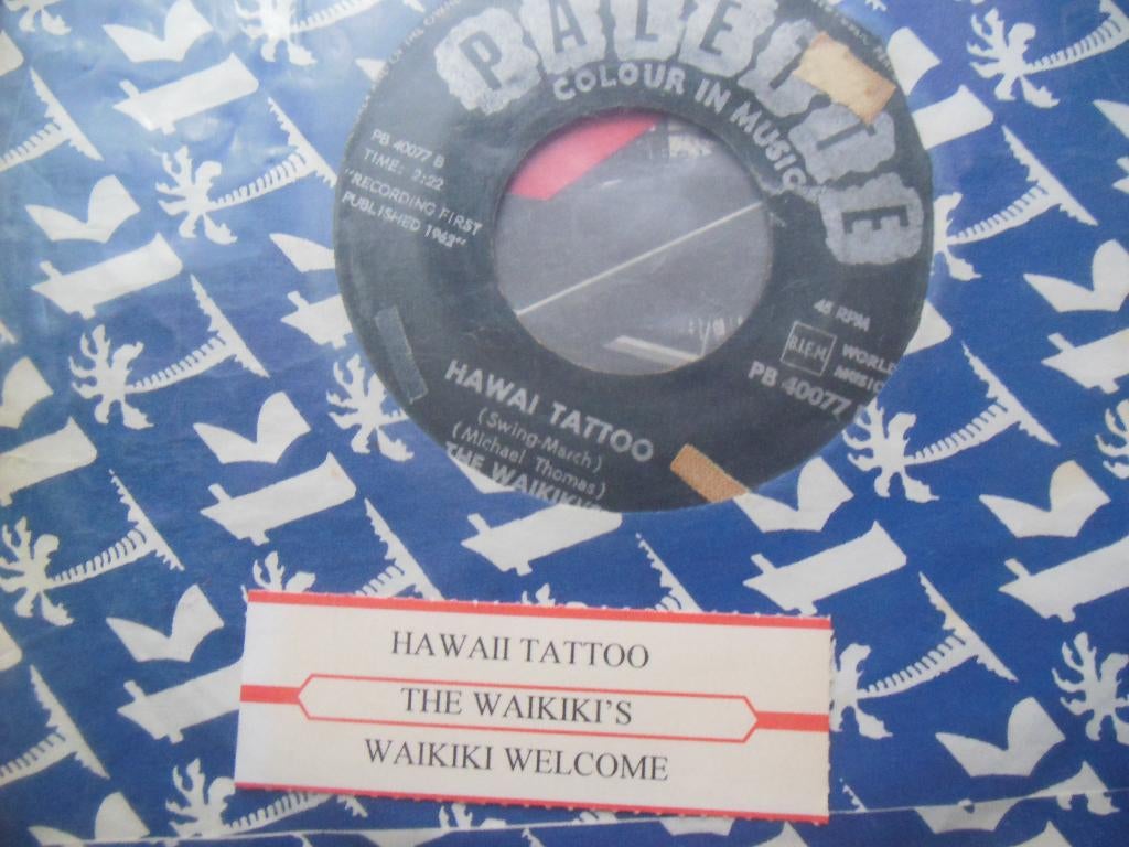 single the waikiki's hawaii tattoo jukeboc label vinyl 7inch, Cd's en Dvd's, Vinyl Singles, Gebruikt, 7 inch, Single, Ophalen of Verzenden