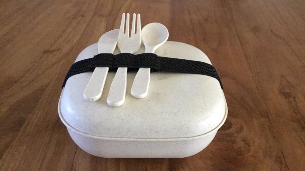 Lunchbox met bestek nieuw, Ophalen, Nieuw, Overige materialen, Broodtrommel