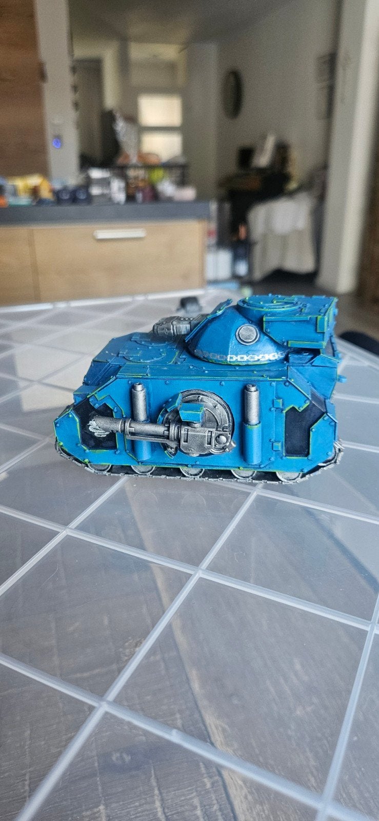 Warhammer 40K Space Marine Rhino Tank - Blauw Geschilderd, Ophalen of Verzenden, Zo goed als nieuw