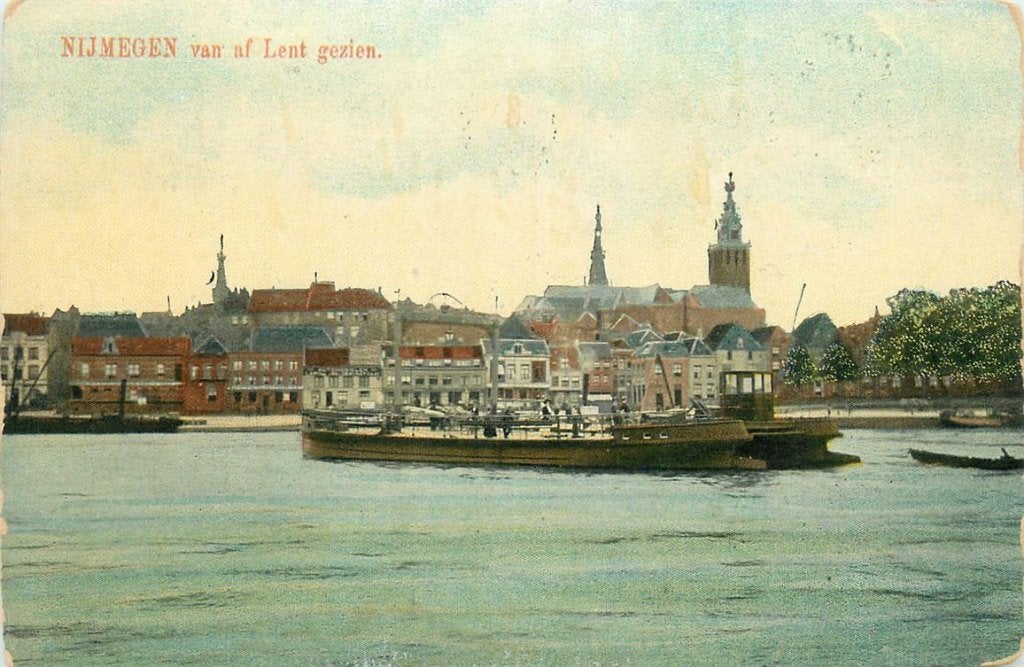 701-111-031 Nijmegen van af Lent, Verzamelen, Ansichtkaarten | Nederland, Verzenden, Voor 1920, Gelderland