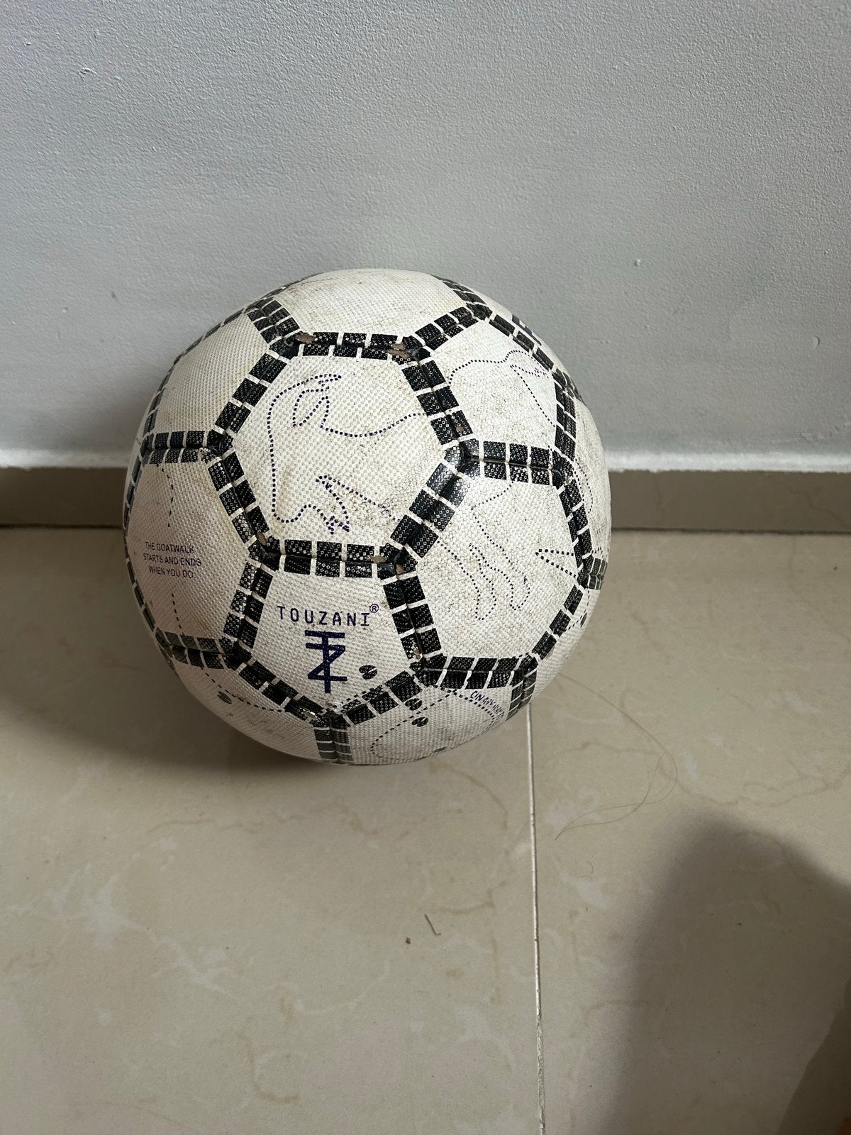 Touzani bal met handtekening, Sport en Fitness, Ophalen of Verzenden, Gebruikt, Bal