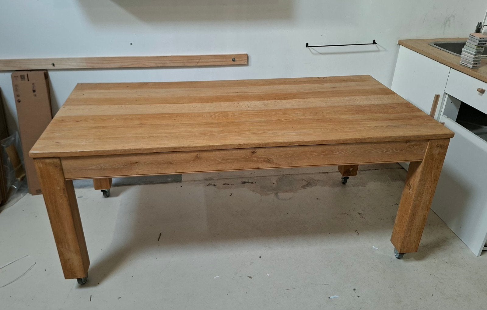 Leuke eiken houten eettafel, Huis en Inrichting, Tafels | Eettafels, Ophalen, Gebruikt, 200 cm of meer, 50 tot 100 cm
