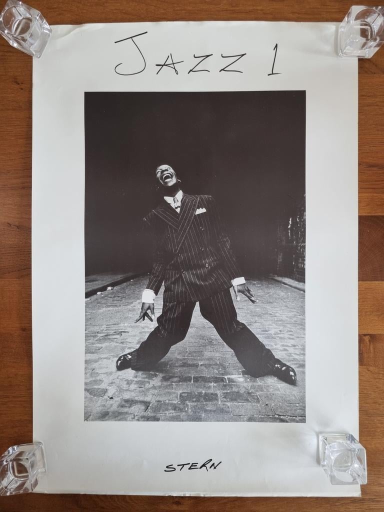 Poster: Jazz 1, 1985. Danser Jeff Brown. Foto Geoff Stern., Verzamelen, Ophalen, A1 t/m A3, Muziek, Rechthoekig Staand