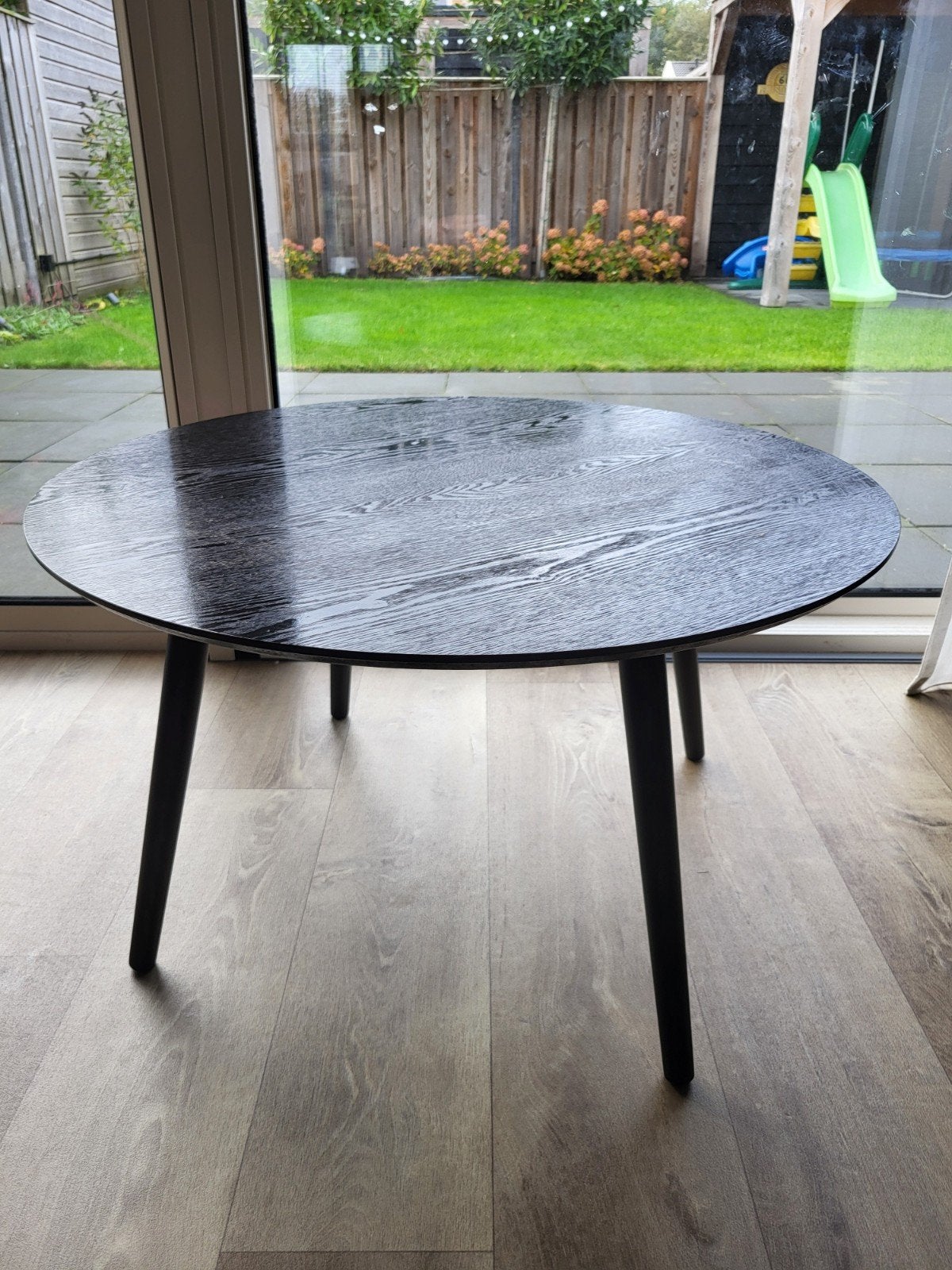 Salontafel zwart Ø80 cm, Huis en Inrichting, Ophalen, Gebruikt, 50 tot 100 cm, Rond