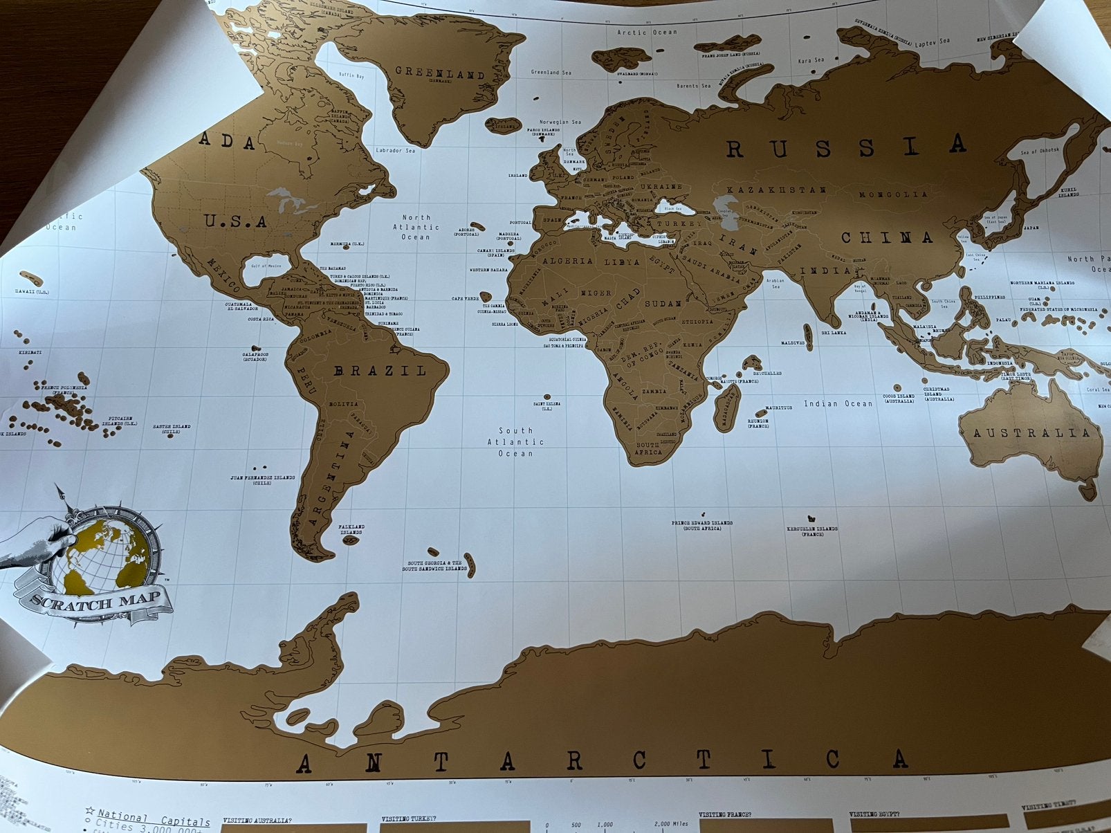 Luckies of London kraskaart wereldkaart, Ophalen of Verzenden, Zo goed als nieuw, Wit, 82 cm