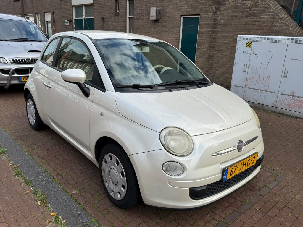 Fiat 500 1.2 AUT 51KW 2009, Auto's, Geheel digitaal combi-instrument, 1242 cc, Alcantara, Wit