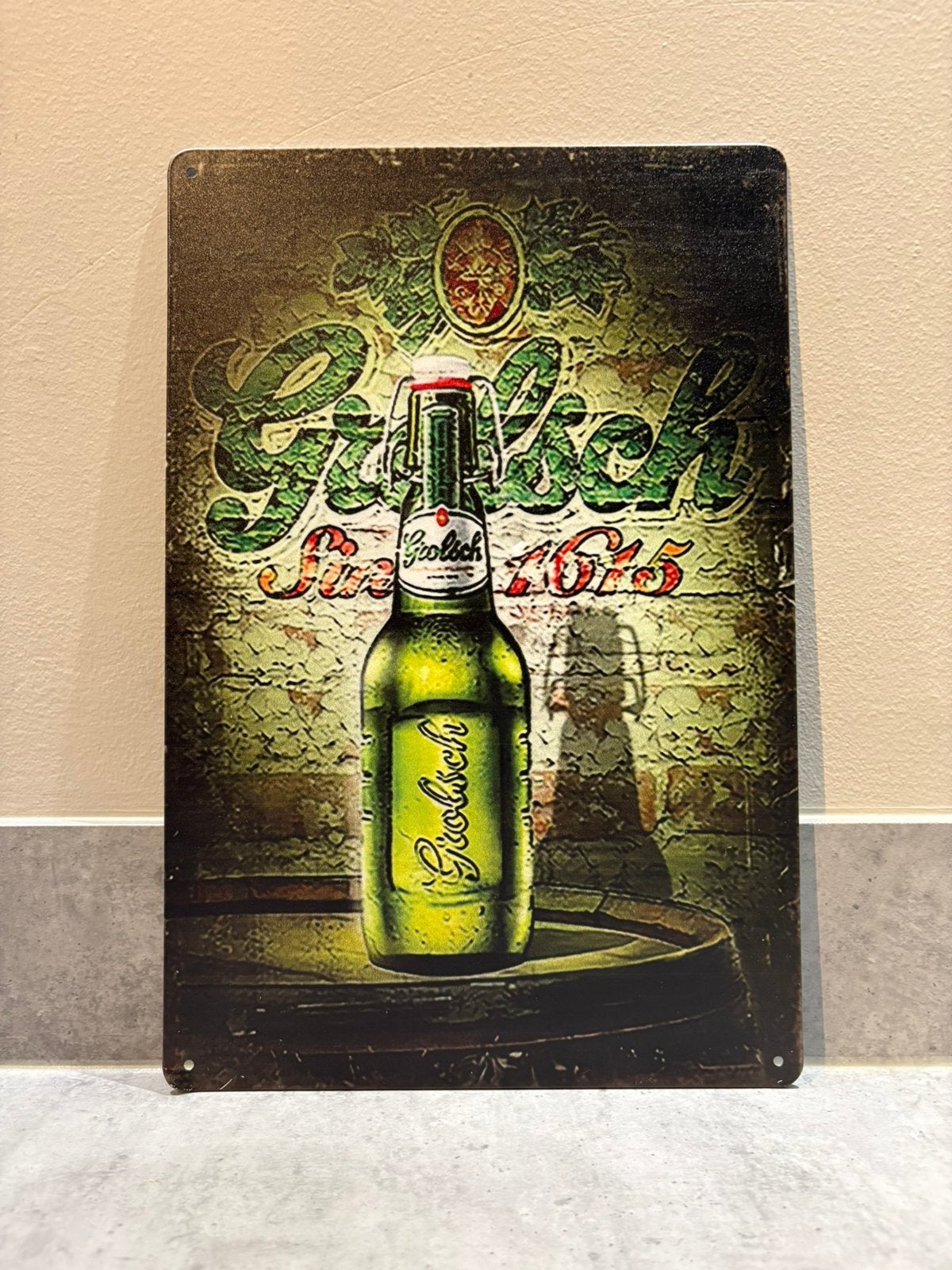 Mancave Bar Café Wanddecoratie metalen bordje Grolsch bier, Ophalen of Verzenden, Zo goed als nieuw, Reclamebord, Plaat of Schild