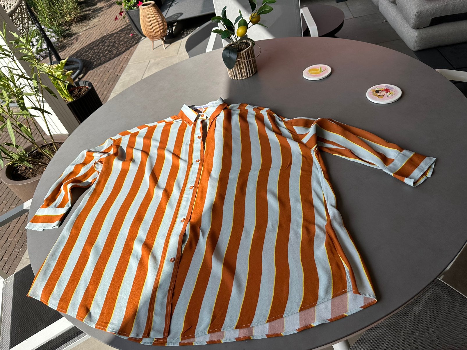 Nieuwe Zara Studio oversized blouse, mt XS = XL, Zara, Maat 46/48 (XL) of groter, Nieuw, Meerkleurig