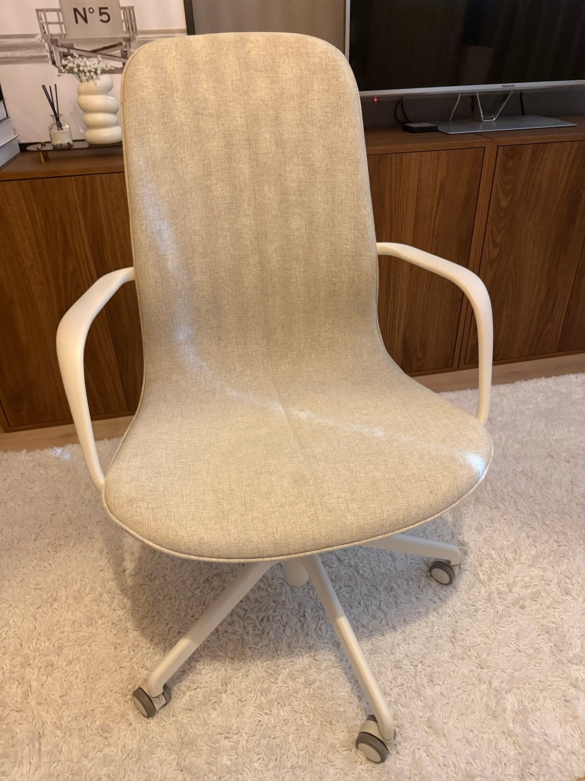 IKEA Langfjall bureaustoel beige wit, Ophalen, Gebruikt, Beige, Bureaustoel