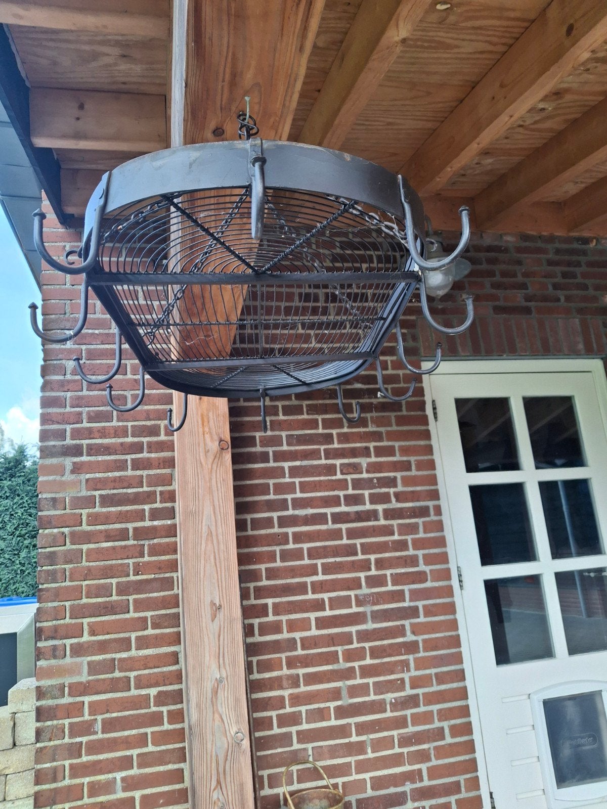 Ovale pannenrek met haken - Zwart metaal, Ophalen, Zwart, Metaal, Overige typen